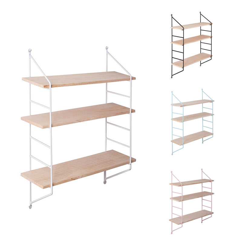 3-Tier Wall Mounted Iron Art Display Shelf Bookshelf Display Storage Rack