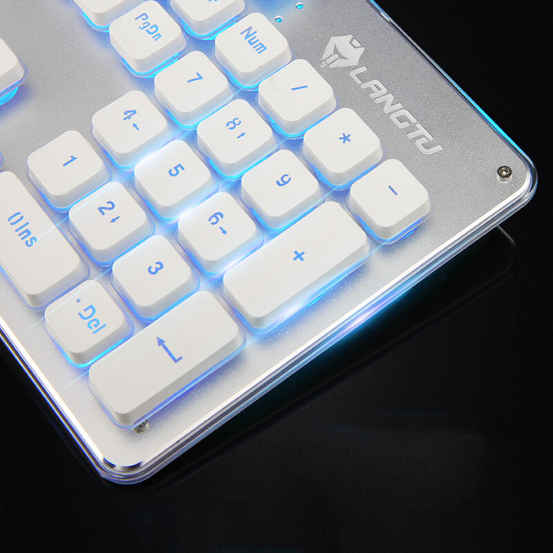 LANGTU LT600 Mechanical Keyboard & Mouse Set Rechargeable 2.4GHz Wireless 104 Keys Backlit USB Ergonomic Gaming Keyboard + 1600DPI Optical Gamer Mouse Combo