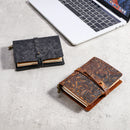Indra Handmade Medium Embossed Stitched Leather Diary Notebook Journal