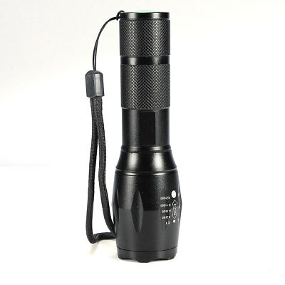 Tactical 90000LM T6 LED Flashlight Zoomable 5 Modes 18650 Focus Torch+AAA