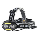 XANES 2504B 1900LM 6LED Smart Sensor Cycling Headlamp 5 Switch Modes 4xT6+2xCOB LED Red Warning Lig