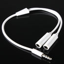 3.5 mm Stereo Plug Y Splitter 1 Male to 2 Female Audio Cable for Earphone Headset Headphone MP3 MP4 Cable Adapter