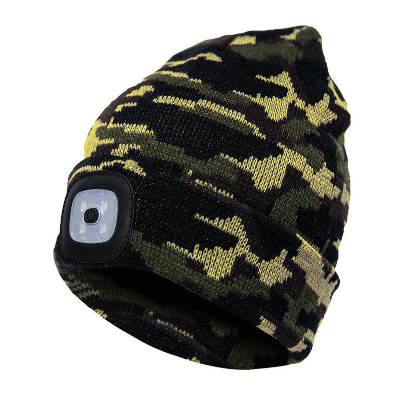Xmund XD-HL3 4 LED 3 Modes Bright Lighted Cap Winter Warm Cycling Hunting Knitted Hat