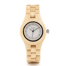 BOBO BIRD O29 Small Dial Crystal Ladies Wrist Watch Casual Style Wooden Quartz Watch