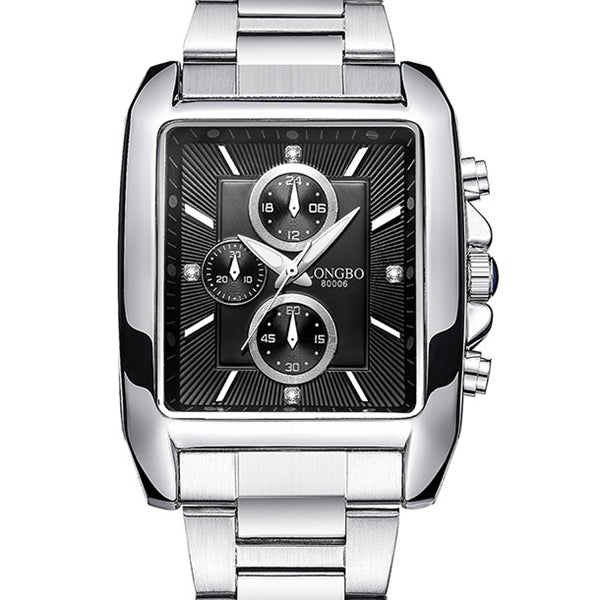 LONGBO 80006 Men Watch Steel Strap Alloy Case Luminous Fashion Casual Quartz Wrist Watch