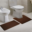 2pcs Super Absorbent Memory Foam Coral Velvet Toilet Mat Set Bathroom Rug Floor Feet Cushion