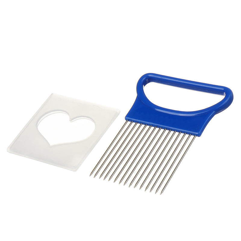Stainless Steel onion Slicers Safe Fork Kitchen Tool Tomato Onion Vegetables Slicer Cutting Aid Holder Guide Slicing Vegetable Cutter