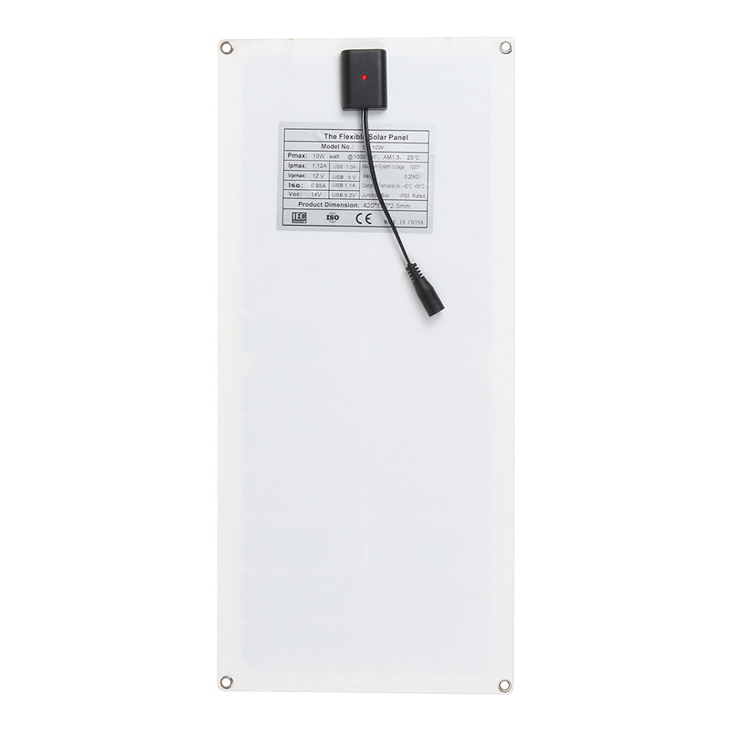 10W 12V/5V USB Solar Panel Power System Battery Charger Generator LED Light Bulb W/ 10A Controller