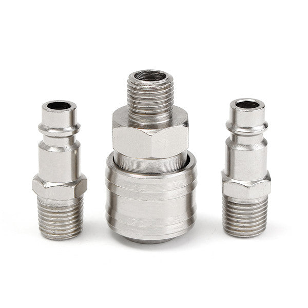3pcs 1/4inch Male BSP Adapter Compressed Air Quick Coupling Hose