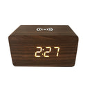 Digital Thermometer LED Desk Alarm Clock With  Wireless Charger For Phone