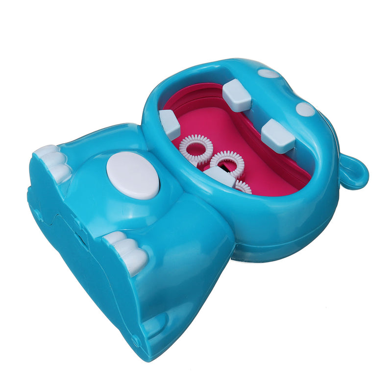 Automatic Electric Bubble Blower Machine Frog Hippo Bath Music Kids Outdoor Toys