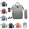 Waterproof Baby Nappy Diapers Bags Tote Mummy Travel USB Port Backpack