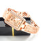 SOXY 0123 Rose Gold Case Rectangle Dial Design Ladies Bracelet Watch Fashion Style Quartz Watch