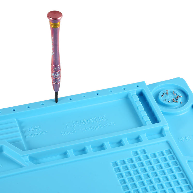 DANIU 45x30cm Magnetic Heat Insulation Silicone Pad Desk Mat Maintenance Platform with Magnetic Section