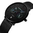 CRRJU 2162 Fashion Business Style 24hours Calendar Alloy Case Men Simple Dial Quartz Watch