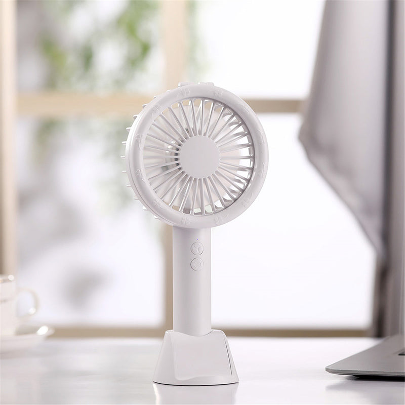 Handheld Table Lamp Fan Mini Portable USB Charging Mobile Phone Holder Desktop 3 in 1 Lighting