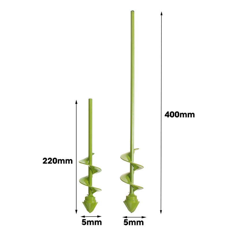 5cm*22cm/5cm*40cm Green Garden Auger Drill Bit Post Hole Digger Earth Planter Drill Bit