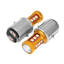 Pair 12V BA20D H6 COB Motorcycle Headlight LED Bulbs W/ High Low Beam
