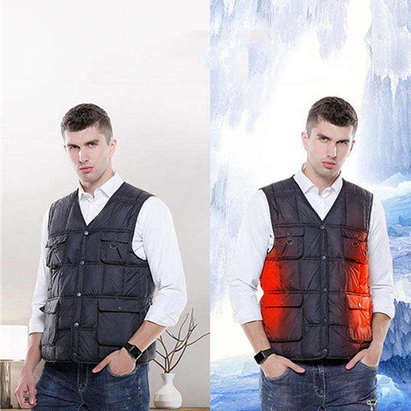 Adjustable Electric Vest Heated Fishing Cloth Jacket USB Thermal Winter-Warmer