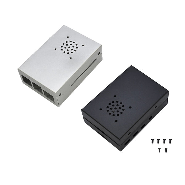 Black/Silver Aluminum Alloy Protective Enclosure Shell Case For Raspberry Pi 4