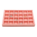 Velvet Jewelry Display Stand Tray Pink Brooch Ring Earring Holder Organizer Rack