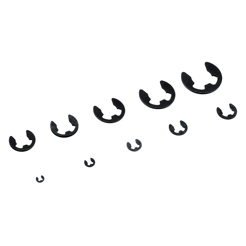 120PCS 1.5-10mm Black Manganese Steel E-shaped Circlip Snap Ring Plier Opening Ring