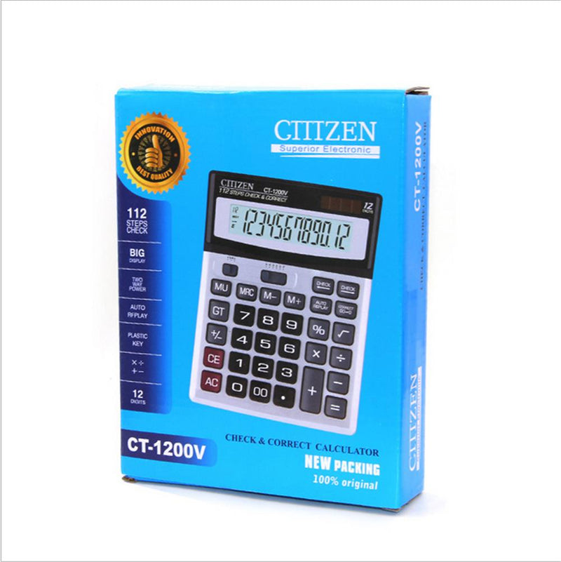 Gtttzen DM-1200V Economical Solar Dual Power Calculator Office Supplies Desktop Computer 146 x 187cm
