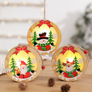 Luminous Christmas Wooden Ornament LED Light Santa Claus Deer Decor Lamp Xmas Decorations