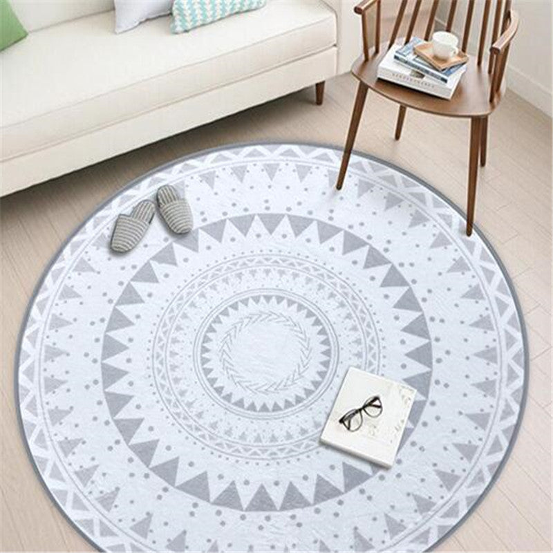 Bathroom Door Floor Mat Non-slip Wear-resistant Kitchen Nordic Gray Series of Round