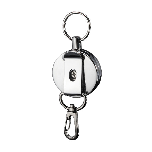 Suleve KR01 4cm Full Metal Tool Belt Retractable Key Ring Pull Chain Clip With Hook