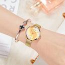 MINI FOCUS MF0291L Fashion Simple Diamond Waterproof Milanese Mesh Strap Women Watch Quartz Watch