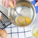 KCASA KC-EW032 Smile Wooden Handle Whisk Egg Beater Mixer Stirrer Blender Kitchen Cooking Tools