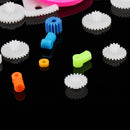 85pcs Plastic Gear Motor Speed DIY Gearbox Model Single Double Layer Crown Gear Spindle Set