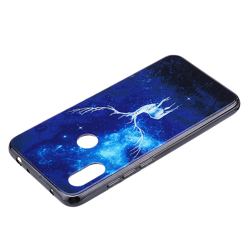 Bakeey Electroplated Blu-Ray Tempered Glass Soft TPU Edge Protective Case For Xiaomi Redmi Note 6 Pro