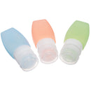 3pcs Silicone Refilliable Bottles Travel Set & Makeup Brushes Cleaner Lotion Cream Shampoo Container
