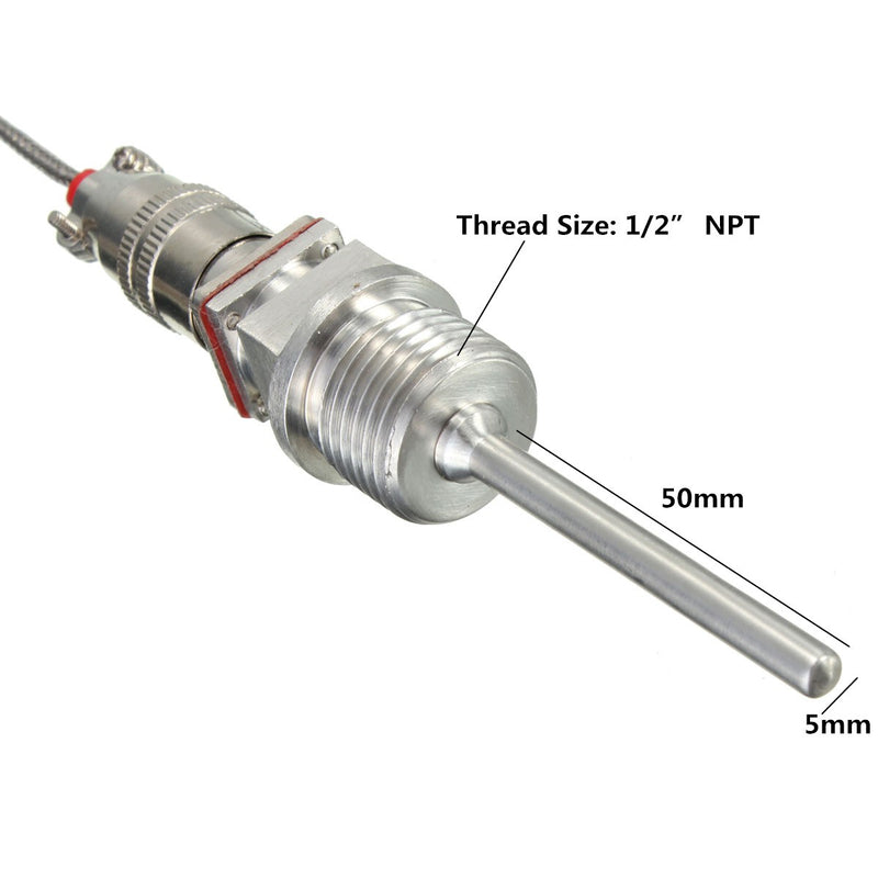 RTD PT100 Temperature Sensors 1/2 inch NPT Threads with Detachable Connector
