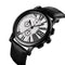 SKMEI 9196 Men Fashion Leather Strap Stopwatch Date Display Roman Numerals Sport Quartz Watch