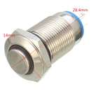 Silver 12mm LED Metal Push Button Latching Switch 4Pin Waterproof Push Button Switch