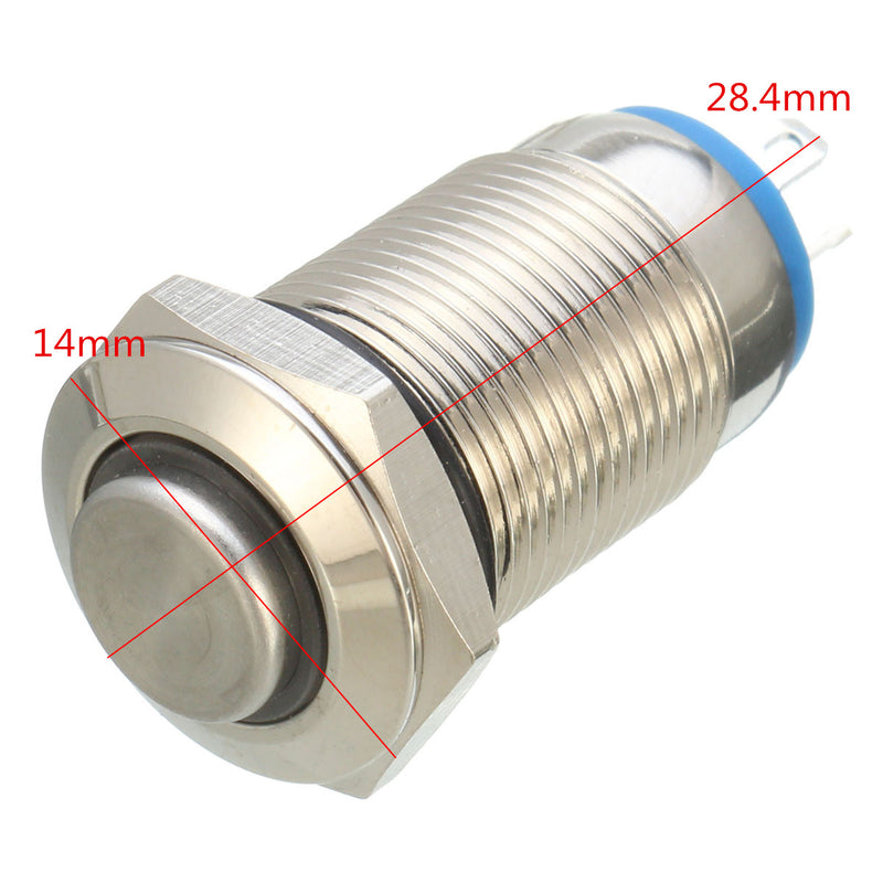 Silver 12mm LED Metal Push Button Latching Switch 4Pin Waterproof Push Button Switch