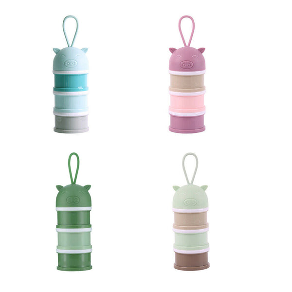 3 Layer Frog Style Portable Dispenser Container Baby Food Storage Milk Powder Cup
