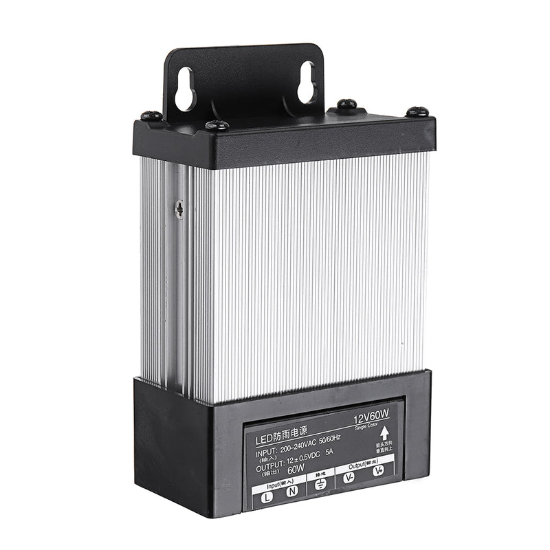 AC200-240V to DC12V 60W 5A LED Rainproof Waterproof Switching Power Supply 100*73*40mm