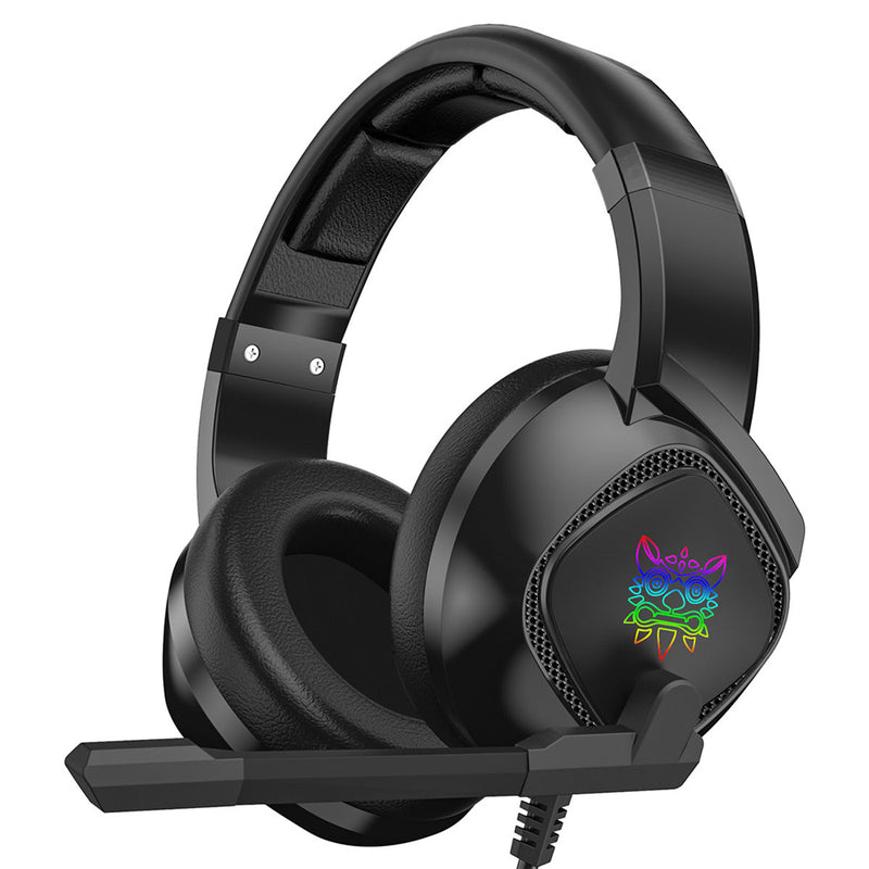 Onikuma K19 Single-Plug RGB Light-Emitting Gaming Wired Headphone Stereo Sound Headset With Microphone LED Audio Cable