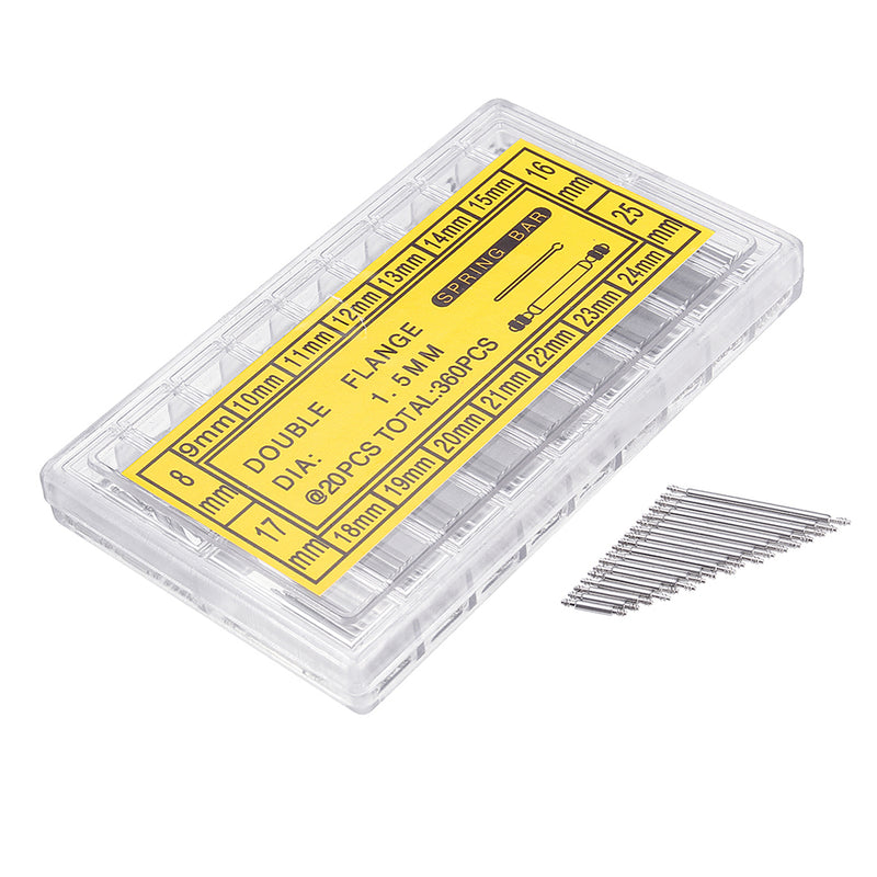 Baban 360pcs Professional Stainless Steel 8-25mm Watch Band Spring Bars Remover Strap Kit