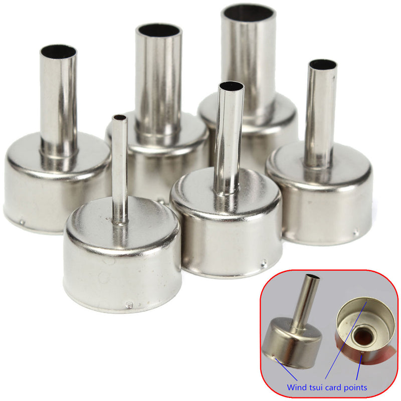 6Pcs 3/5/6/8/10/12mm Circular Nozzles For Hot Air Soldering Station 858A 858D