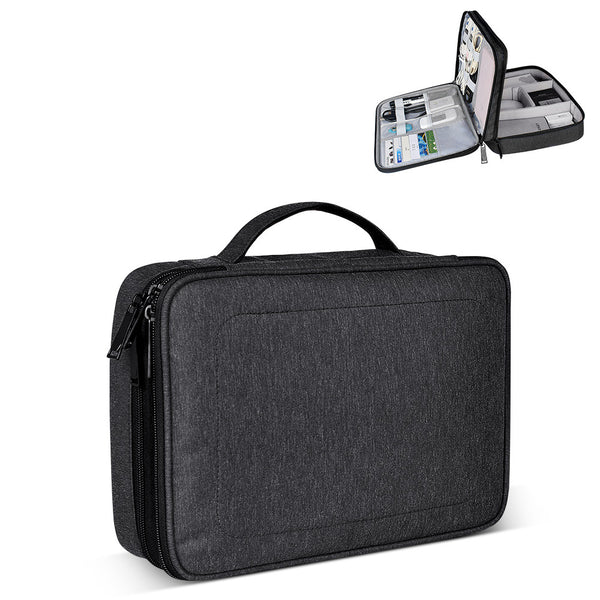 SM02 Nylon Waterproof Portable Multi-functional Laptop Storage Bag Electronic Accessories Travel Organizer Bag Data Cable Organizer