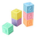 6/12 PCS Baby Grasp Rubber Squeeze Toy Developmental Model Building Learning Toys With Box Packing