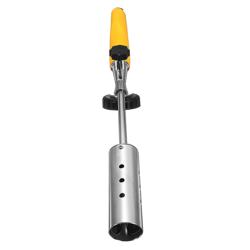 Butane Gas Burner Torch Ignition Weed Killer Flamethrower With 2 Stainless Steel Extension Pole