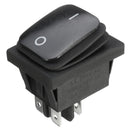 Black Waterproof 4Pin 2Position Circuits DPST ON-OFF Rocker Switch 16A 250V AC