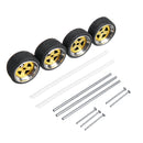 4Pcs Wheels Alloy Rubber Tire Axle Brake Disc for 1:64 Hot Wheel Tomy Car Model