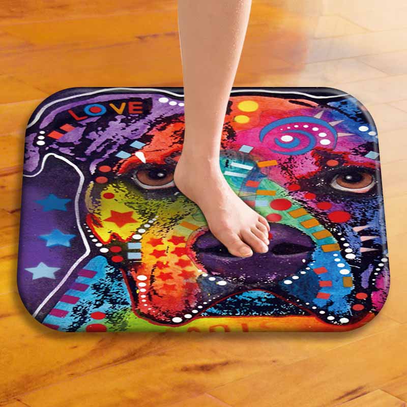 KCASA KC-M1 40x60cm Animal Dog Painting Mat Coral Fleece Rug Absorbent Bathroom Anti Slip Carpet